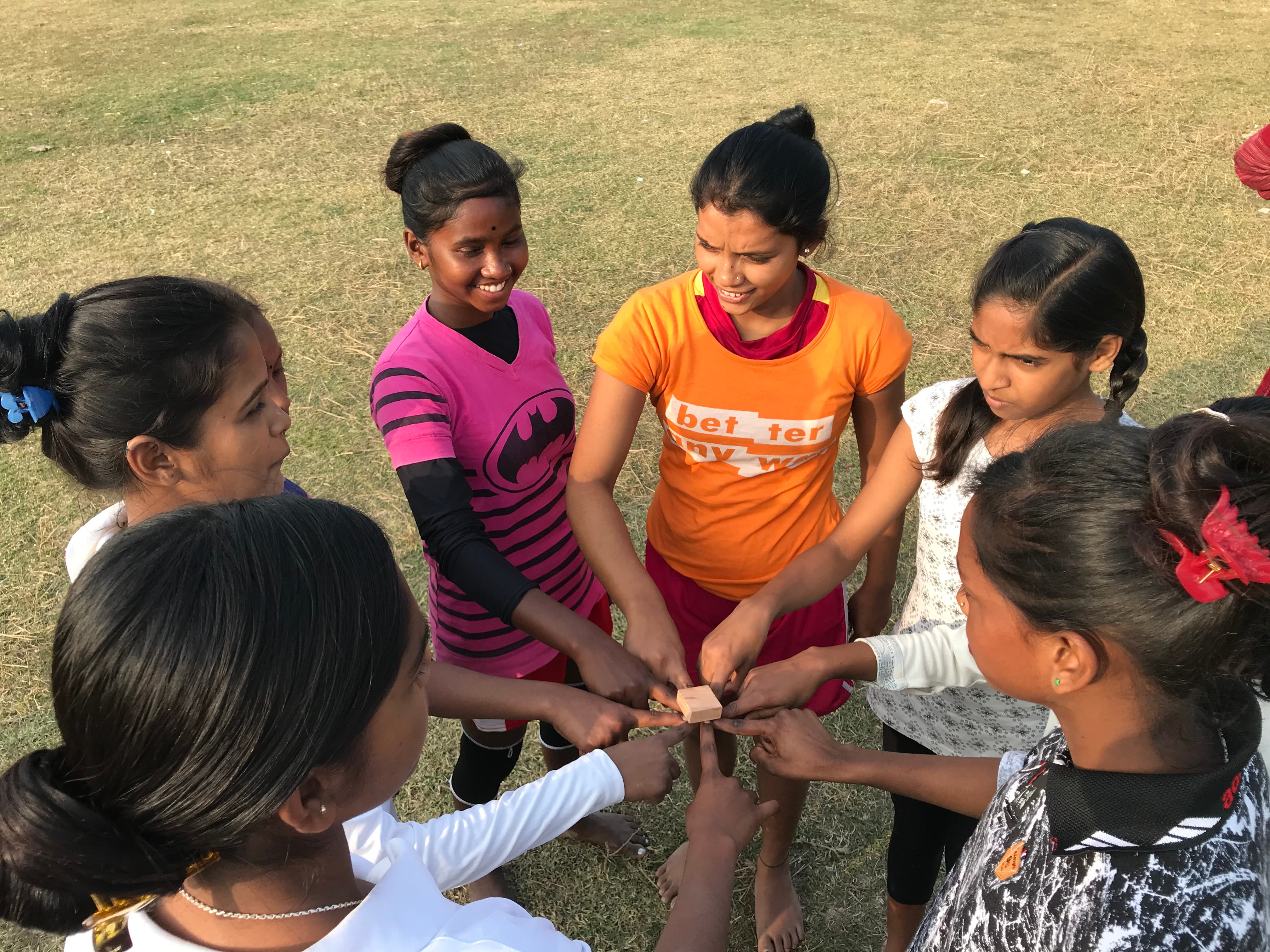 Girls playing in a team in Kabaddi, India Girls playing in a team in Kabaddi, India