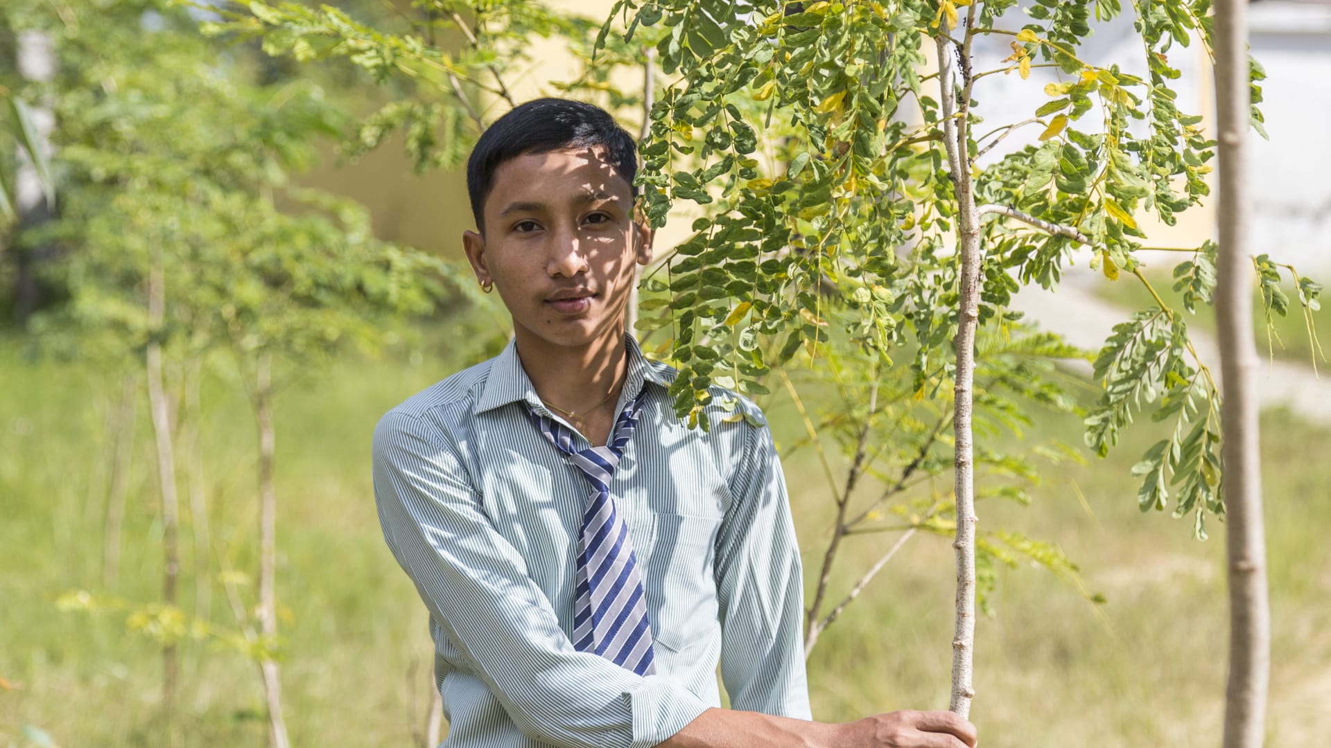 A student at a Nepalese blue school