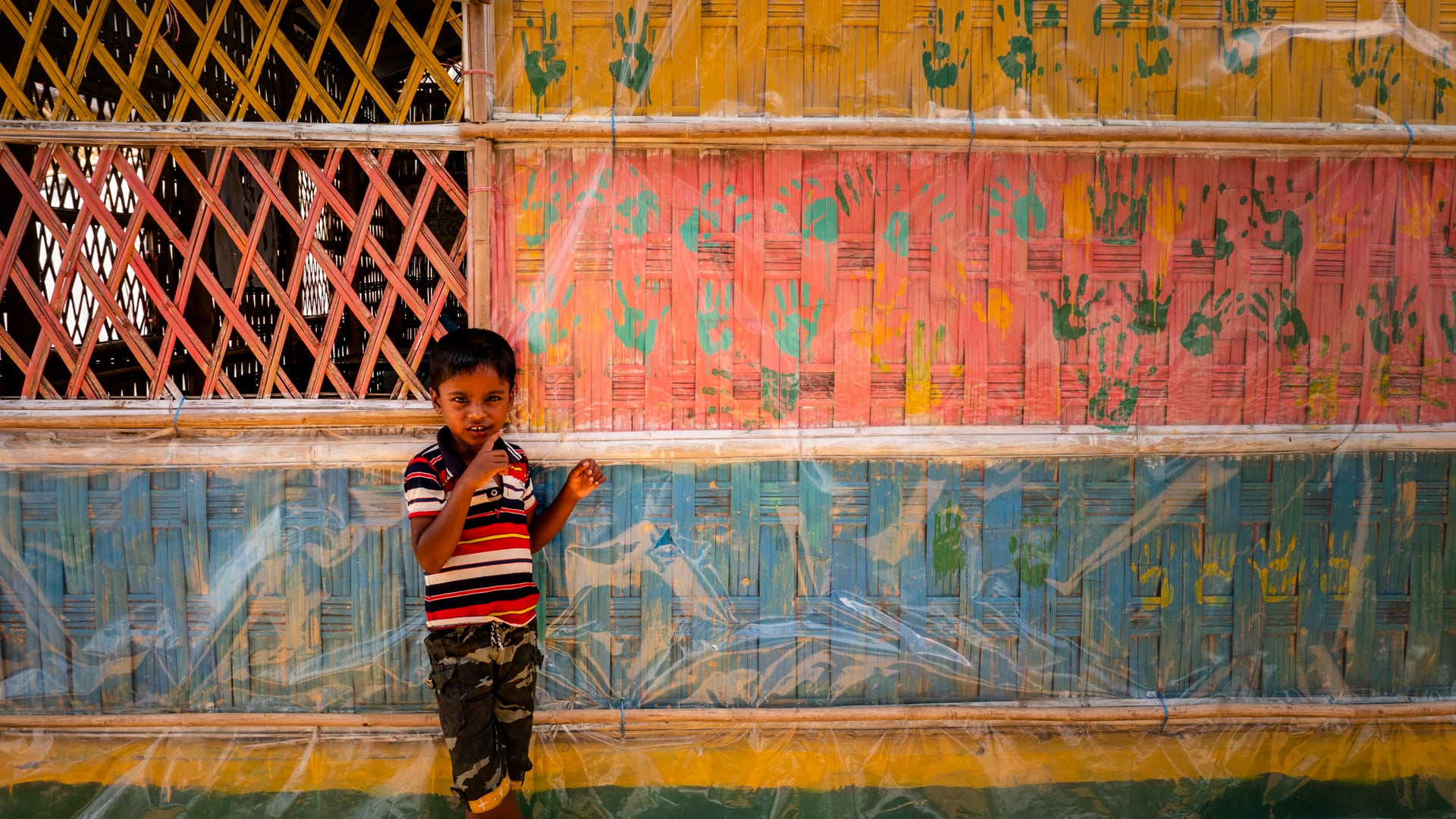 Rohingya child in a camp in Cox's Bazar, Bangladesh